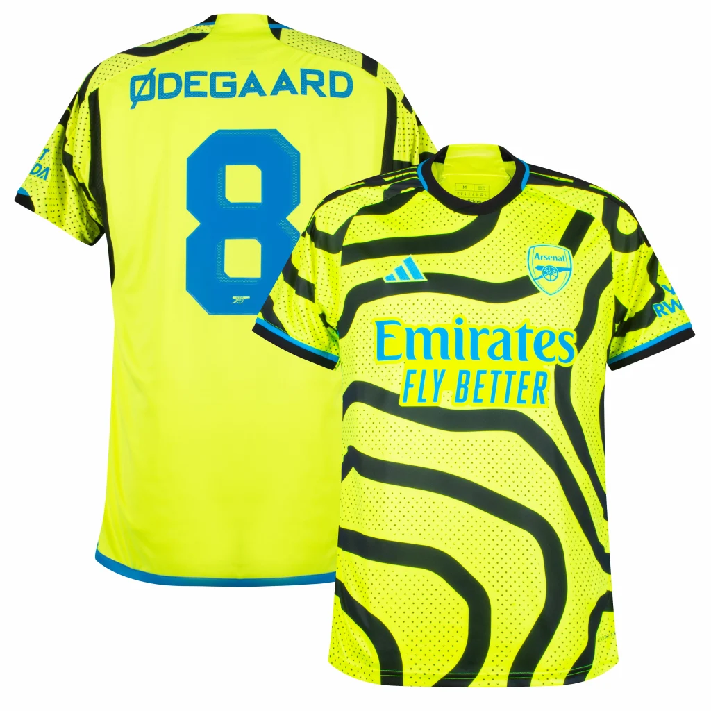 Arsenal 2023/2024 Away Shirt + ODEGAARD 8 Cup Printing