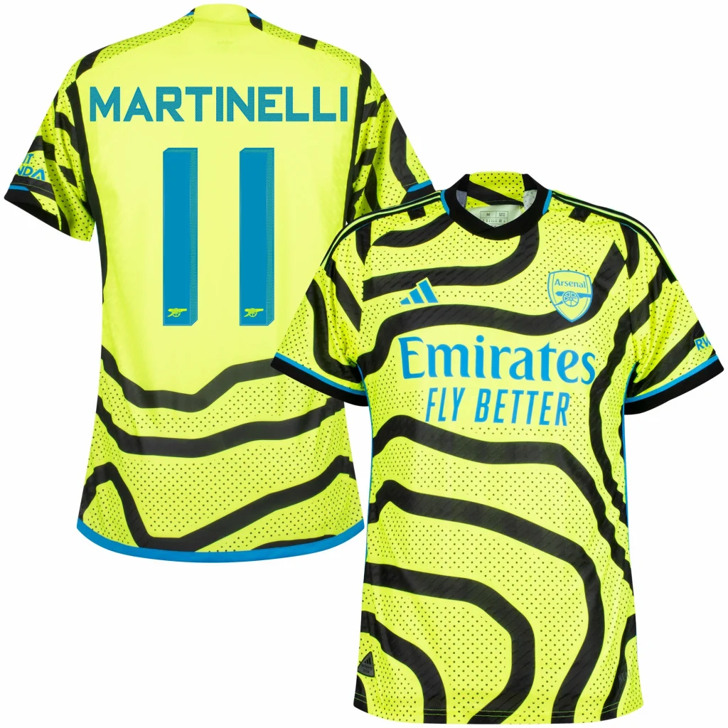 Arsenal 2023/2024 Away Shirt + MARTINELLI 11 Cup Printing