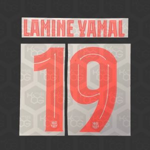 2024/25 Barcelona Nameset LAMINE YAMAL 19 - Official FC Barcelona 2024/2025 Away Cup Printing