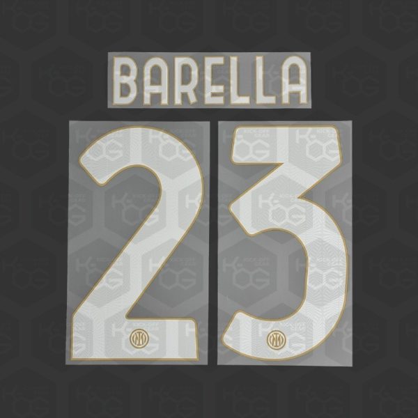 BARELLA 23 – Official Inter Milan 2024/2025 Home Name and Numbering BARELLA 23 – Official Inter Milan 2024/2025 Home Printing