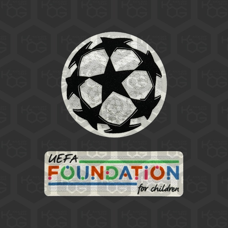 Official UEFA UCL Starball + UEFA Foundation Patch Set