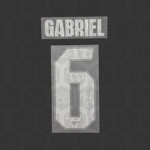 GABRIEL 6 – Official Arsenal 2024/2025 Away Cup Name and Numbering GABRIEL 6 - Official Arsenal 2024/2025 Away Cup Printing