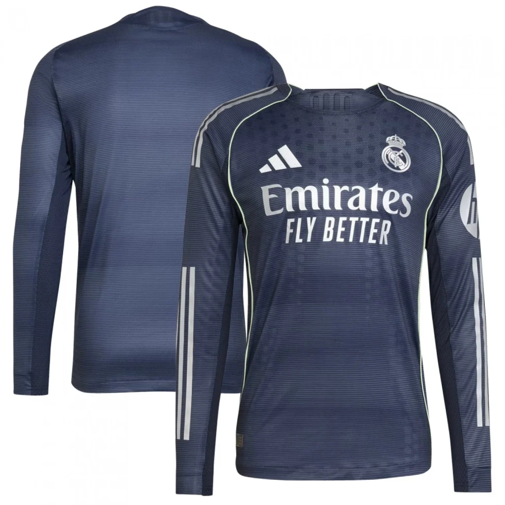 Real Madrid 2025/2026 Long Sleeve Away Authentic Shirt