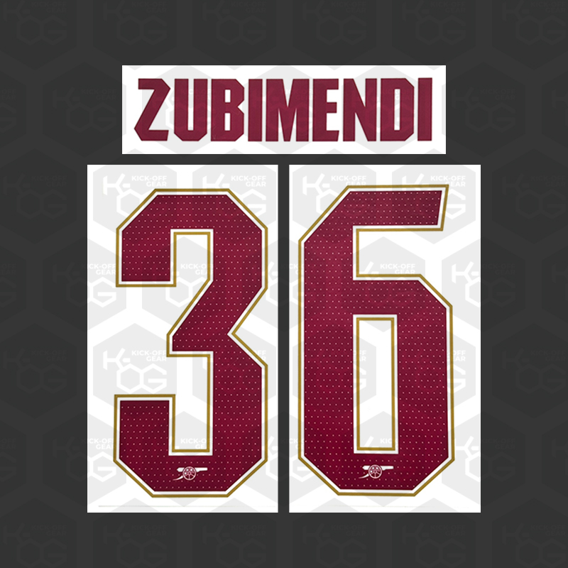 ARSENAL 25/26 PRINT ZUBIMENDI 36 - Official Arsenal 2025/2026 Third Cup Printing